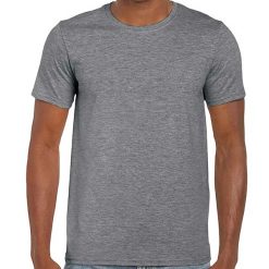 Koszulka Unisex Dla Dorosłych Softstyle Heather. Szare bluzki damskie GILDAN, xl, bez wzorów, bez kołnierzyka, bez ramiączek. Za 57.99 zł.