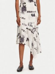 Desigual Spódnica midi Breaking News 25WWFK07 Biały Regular Fit. Białe spódnice damskie Desigual, s, bez wzorów, z syntetyku, midi. Za 389.99 zł.