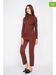 William de Faye 2-częściowy zestaw w kolorze brązowym rozmiar: 42. Brązowe golfy damskie William de Faye, bez wzorów, z kaszmiru, bez ramiączek. Za 173.99 zł.