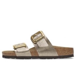 Birkenstock Sydney Cb Graceful Kapcie, Birko Flor Damskie. Brązowe kapcie damskie Birkenstock, z jedwabiu. Za 666.00 zł.
