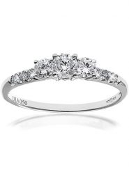 Revoni Złoty pierścionek z diamentami rozmiar: 56. Szare pierścionki damskie Revoni, z diamentem, złote. Za 3,374.50 zł.