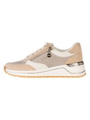S.Oliver Skórzane sneakersy w kolorze beżowym rozmiar: 38. Brązowe obuwie sportowe damskie S.Oliver, z materiału, bez zapięcia. Za 145.26 zł.