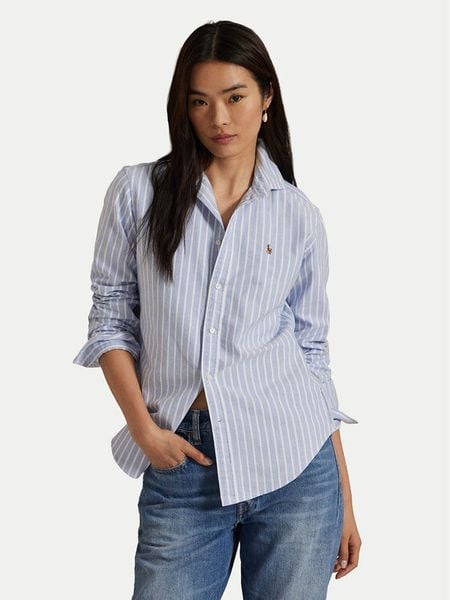 Polo Ralph Lauren Koszula 211891377004 Niebieski Regular Fit. Niebieskie koszule damskie Polo Ralph Lauren, bez wzorów, z bawełny, bez kołnierzyka, bez ramiączek. Za 419.99 zł.