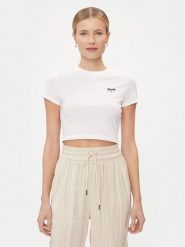 Tommy Jeans T-Shirt Script DW0DW17366 Biały Slim Fit. Białe t-shirty damskie Tommy Jeans, l, bez wzorów, z bawełny, bez kołnierzyka. W wyprzedaży za 99.99 zł.