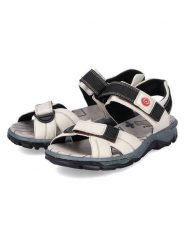 Rieker Sandały w kolorze kremowym rozmiar: 38. Brązowe sandały damskie Rieker, bez wzorów, z otwartym noskiem, bez obcasa, bez zapięcia. Za 159.59 zł.