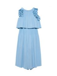 Abel & Lula Komplet bluzka i spodnie 5285 Błękitny Regular Fit. Niebieskie bluzki i koszule dziewczęce Abel & Lula, bez wzorów, z syntetyku, bez kołnierzyka, bez ramiączek. Za 449.99 zł.