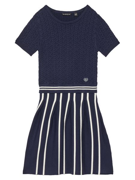 Guess Sukienka codzienna J5YK18 Z3OI0 Granatowy Regular Fit. Niebieskie sukienki dziewczęce Guess, z aplikacjami, z wiskozy, bez ramiączek, proste. Za 189.99 zł.