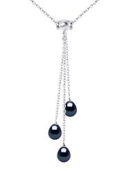 Mitzuko Srebrny naszyjnik "Talisman" z perłą - dł. 42 cm rozmiar: onesize. Czarne naszyjniki damskie Mitzuko, z perłą, srebrne. Za 304.99 zł.