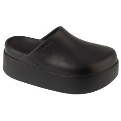Klapki Crocs Dylan Platform Clog W 209869-001 czarne. Czarne klapki damskie bez wzorów, bez obcasa, bez zapięcia. Za 367.95 zł.