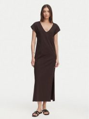 ONLY Sukienka codzienna Onlmara 15357675 Brązowy ciemny Regular Fit. Brązowe sukienki damskie Only, bez wzorów, z bawełny, bez ramiączek. Za 129.99 zł.