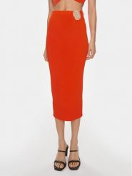Patrizia Pepe Spódnica ołówkowa 2G0974/K021-R825 Pomarańczowy Slim Fit. Brązowe spódnice damskie Patrizia Pepe, bez wzorów, z wiskozy. W wyprzedaży za 669.99 zł.