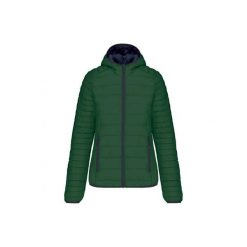 Damska lekka kurtka z kapturem Kariban. Zielone kurtki damskie KARIBAN, na zimę, bez wzorów, z puchu, z kapturem. W wyprzedaży za 314.50 zł.