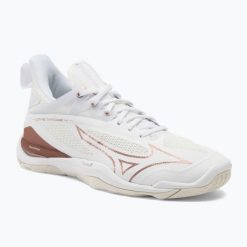 Buty do piłki ręcznej damskie Mizuno Wave Mirage 4. Białe obuwie sportowe damskie Mizuno, bez zapięcia, do biegania, mizuno wave. Za 299.99 zł.