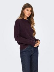 ONLY Sweter w kolorze fioletowym rozmiar: S. Różowe swetry klasyczne damskie Only, s, ze splotem, bez kołnierzyka. Za 113.63 zł.
