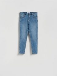 Jeansy slim fit mid rise - niebieski. Niebieskie jeansy damskie Reserved. Za 99.99 zł.