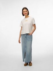 Vero Moda Koszulka w kolorze białym rozmiar: S. Białe bluzki damskie Vero Moda, s, bez wzorów, z bawełny, bez kołnierzyka, bez ramiączek. Za 62.90 zł.