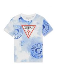 Guess T-Shirt L6GI03 K8HM4 Niebieski Regular Fit. Niebieskie t-shirty i koszulki chłopięce Guess, z aplikacjami, z bawełny, bez kołnierzyka, bez ramiączek. Za 129.99 zł.