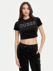 Guess T-Shirt V3BI01 K0232 Czarny Regular Fit. Czarne t-shirty damskie Guess, xxs, z aplikacjami, z syntetyku, bez kołnierzyka. Za 119.99 zł.