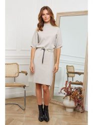 Joséfine Sukienka dzianinowa "Beka" w kolorze beżowym rozmiar: S. Brązowe sukienki damskie Joséfine, bez wzorów, z dzianiny, bez ramiączek. Za 157.73 zł.