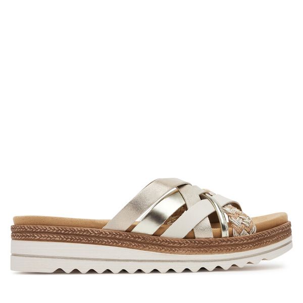 Klapki Remonte. Żółte klapki damskie Remonte, bez wzorów, bez obcasa, bez zapięcia. Za 319.99 zł.