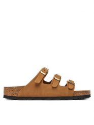 Birkenstock Klapki Florida 1033203 Brązowy. Brązowe klapki damskie Birkenstock, bez wzorów, z nubiku, bez obcasa, bez zapięcia. Za 584.99 zł.