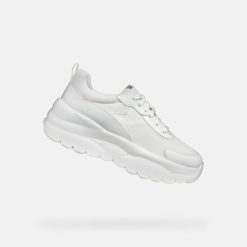 Buty GEOX D XTORS Biały. Białe obuwie trekkingowe damskie Geox, z syntetyku, bez zapięcia. Za 338.99 zł.