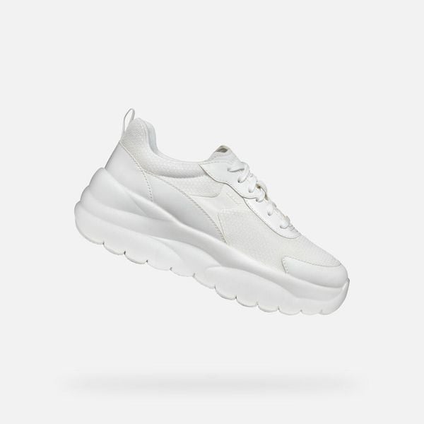 Buty GEOX D XTORS Biały. Białe obuwie trekkingowe damskie Geox, z syntetyku, bez zapięcia. Za 337.99 zł.