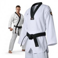 Dobok do Taekwondo MTX 2 Black (WT) bluza spodnie pas MOOTO. Białe bluzy damskie DBX BUSHIDO, l, bez wzorów, z bawełny, bez kaptura. Za 165.00 zł.