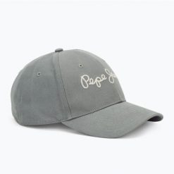 Czapka z daszkiem Pepe Jeans Mallon Cap. Szare czapki z daszkiem damskie Pepe Jeans, na zimę, bez wzorów, z jeansu. Za 119.99 zł.