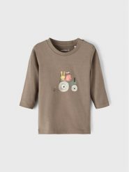 NAME IT Bluzka 13206871 Brązowy Regular Fit. Brązowe t-shirty i koszulki chłopięce Name it, bez wzorów, z bawełny, bez kołnierzyka, bez ramiączek. Za 59.99 zł.