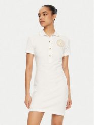Versace Jeans Couture Sukienka codzienna 78HAOT01 Biały Regular Fit. Białe sukienki damskie Versace Jeans Couture, bez wzorów, z bawełny, bez ramiączek. Za 399.99 zł.