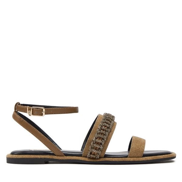 Sandały Liu Jo. Brązowe sandały damskie Liu Jo, bez wzorów, bez obcasa, na płaskiej podeszwie, bez zapięcia. Za 789.99 zł.