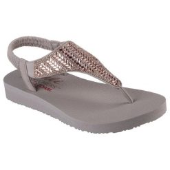 Sandały Skechers Meditation - Glamorous Muse W 119774-TPE. Sandały damskie z aplikacjami, z materiału, bez obcasa, na obcasie, bez zapięcia. Za 335.93 zł.