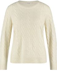 Gerry Weber Sweter w kolorze beżowym rozmiar: 40. Brązowe swetry klasyczne damskie Gerry Weber, ze splotem, bez kołnierzyka. Za 193.24 zł.