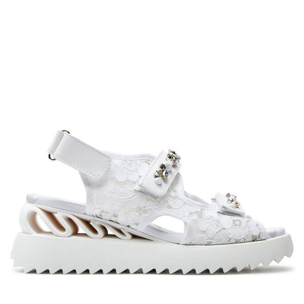 Sandały Le Silla. Białe sandały damskie LE SILLA, bez wzorów, bez obcasa, na koturnie, bez zapięcia. Za 3,119.00 zł.