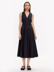 TWINSET Sukienka letnia 231TT2230 Czarny Regular Fit. Czarne sukienki damskie Twinset, bez wzorów, z bawełny, bez ramiączek. Za 1,059.00 zł.