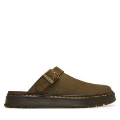 Klapki Dr. Martens. Brązowe klapki damskie Dr Martens, bez wzorów, bez obcasa, bez zapięcia. Za 519.99 zł.