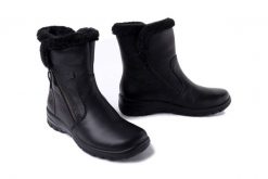 RIEKER TEX Z7181-00 black, botki damskie. Czarne botki damskie Rieker, na zimę, z wełny, bez obcasa, bez zapięcia. Za 429.90 zł.