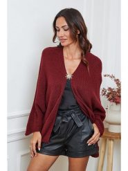 So Cachemire Kardigan "Enouka" w kolorze bordowym rozmiar: L. Czerwone kardigany damskie So Cachemire, l, bez wzorów, z wełny. Za 179.22 zł.