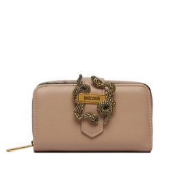 Portfel Just Cavalli. Brązowe portfele damskie Just Cavalli, bez wzorów. Za 389.99 zł.