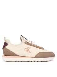 Calvin Klein Sneakersy Retro Runner Lace Up Sock YW0YW02060 Kremowy. Białe obuwie sportowe damskie Calvin Klein, z materiału, bez zapięcia. Za 449.99 zł.
