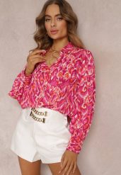 Różowa Koszula w Fantazyjny Print Merrell. Czerwone koszule damskie Renee, l, bez wzorów, bez kołnierzyka, bez ramiączek. Za 119.99 zł.