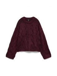 Vero Moda Sweter w kolorze bordowym rozmiar: XS. Czerwone swetry klasyczne damskie Vero Moda, xs, z wełny, bez kołnierzyka. Za 122.96 zł.