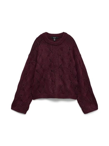 Vero Moda Sweter w kolorze bordowym rozmiar: L. Czerwone swetry klasyczne damskie Vero Moda, l, z wełny, bez kołnierzyka. Za 113.63 zł.