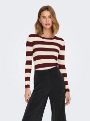JDY Sweter "Plum" w kolorze brązowo-kremowym rozmiar: XL. Brązowe swetry klasyczne damskie JDY, xl, bez kołnierzyka. Za 92.21 zł.