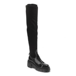 Czarne Muszkieterki Maciejka Modne Buty Damskie. Czarne kozaki damskie Maciejka, ze skóry, bez obcasa, na obcasie, bez zapięcia. Za 409.00 zł.