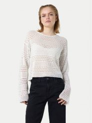 Noisy May Sweter Laika 27029389 Biały Regular Fit. Białe swetry klasyczne damskie Noisy may, xs, z bawełny, bez kołnierzyka. Za 99.99 zł.