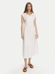Marella Sukienka codzienna Riviera 2513221052 Biały Relaxed Fit. Białe sukienki damskie Marella, bez wzorów, z bawełny, bez ramiączek. Za 1,239.00 zł.