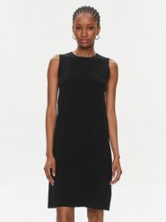 Calvin Klein Sukienka dzianinowa Extra Fine Wool Shift Dress K20K206899 Czarny Regular Fit. Czarne sukienki damskie Calvin Klein, bez wzorów, z bawełny, bez ramiączek. Za 499.99 zł.