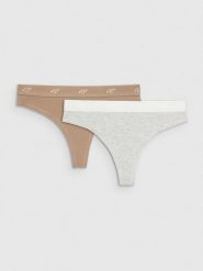 4F Bielizna stringi (2-pack) damskie - multikolor M. Stringi 4F, bez wzorów. W wyprzedaży za 39.99 zł.